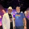 Alekseï Pajitnov , le créateur russe de Tetris, et Henk Rogers, le commercial qui a popularisé le jeu dans le monde entier, dans le décor de l'exposition "Video Game and Music" à la Philarmonie de Paris.